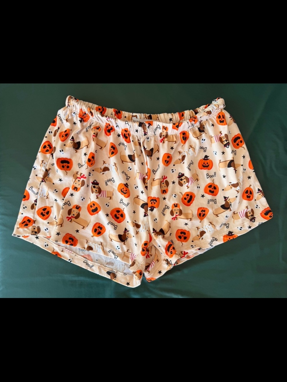 Halloween Pumpkin & Puppy Print Women's Lounge Shorts -l